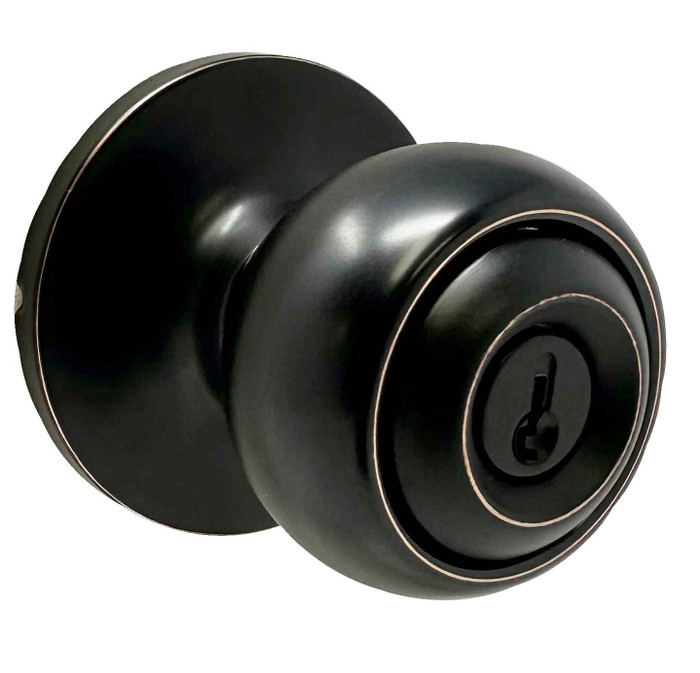 Weslock Weslock 0240 Hudson Knob Keyed Entry Lock with Adjustable Latch and Full Lip Strike WES-0240G