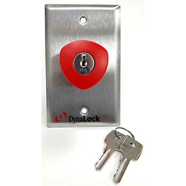 DynaLock 6267 Series Latching Palm Switch Buttons, Key Reset, SPDT Form “Z”