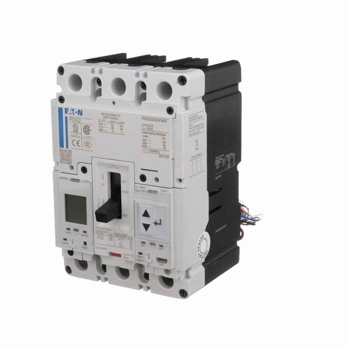 Eaton PDG23F0150P3DK Power Defense molded case circuit breaker, Globally Rated, Frame 2, Three Pole, 150A, 25kA/480V, PXR25 LSIG w/ Modbus RTU, CAM Link & Relays, Standard Terminals Line Only (PDG2X3TA225)