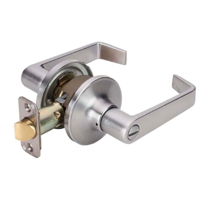 Delaney Hardware Delaney E Series - CT Style Grade 2 Privacy Cylindrical Leverset, Dull Chrome (US26D) DLY-3V5022