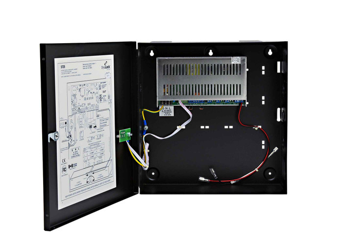 DynaLock DynaLock 5725 Series - Power Supply/Charger, Selectable 12/24VDC Output at 1.5A Continuous, Dual Lock Outputs, Aux. Output and Supervised Fire Alarm Interface DYK-5725