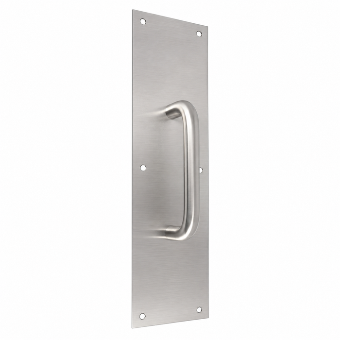 Don-Jo 7119 Pull Plate with Round Pull — 16" x 4" Commercial Door Trim