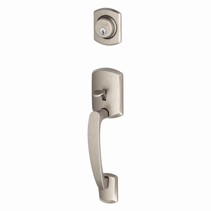 Schlage Residential Schlage Residential F58 Greenwich Exterior Active Handleset Only with C Keyway SCR-F58-KEYED-GRW Schlage Residential Schlage Residential F58 Greenwich Exterior Active Handleset Only with C Keyway SCR-F58-KEYED-GRW