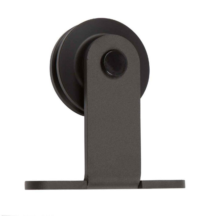 Delaney Hardware Delaney 3000 Series - 6 Foot Low-Profile Top-Mount Sliding Barn Door Split Track Hardware Kit, US19 Black Finish DLY-BD3064