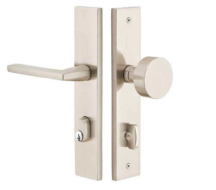 Emtek Emtek 8442 STRETTO Narrow Trim Lockset, 2" x 10" Modern Rectangular Keyed, Brass Tubular, Single Cylinder EMTEK-8442