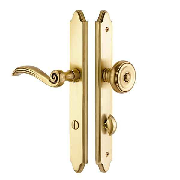 Emtek Emtek 7241 STRETTO Narrow Trim Lockset, 2" x 10-1/2" Concord Non-Keyed, Brass Tubular, Privacy EMTEK-7241