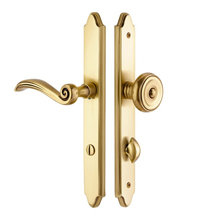 Emtek 7241 STRETTO Narrow Trim Lockset, 2" x 10-1/2" Concord Non-Keyed, Brass Tubular, Privacy