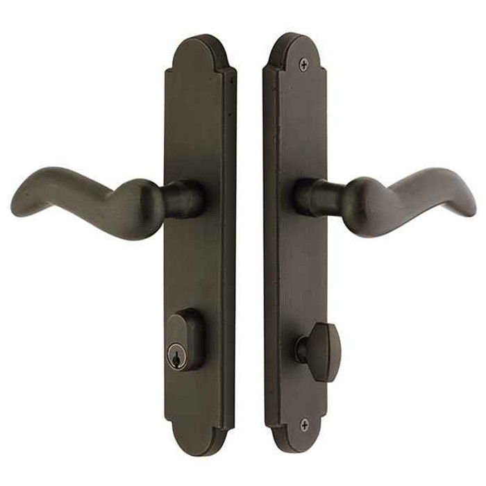 Emtek Emtek 4042 STRETTO Narrow Trim Lockset, 2" x 10" Arched Keyed, Brass Tubular, Dummy (Pair) EMTEK-4042