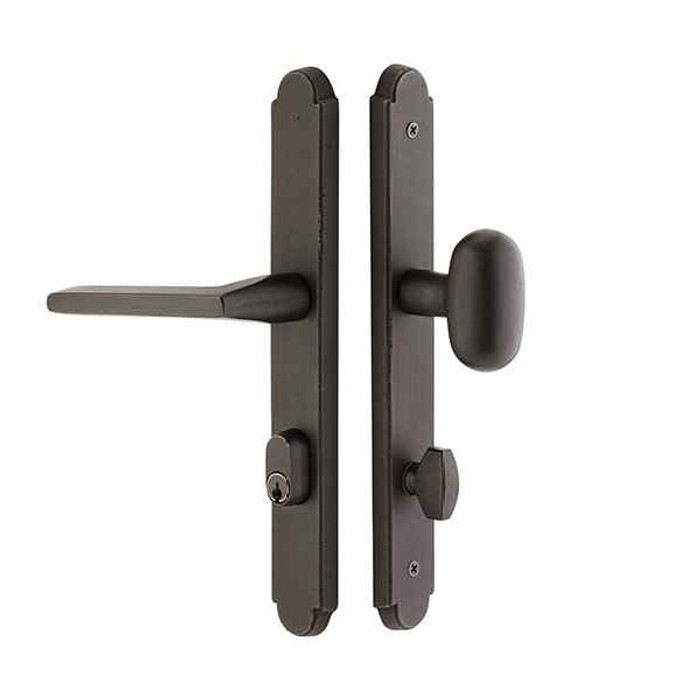Emtek Emtek 4044 STRETTO Narrow Trim Lockset, 1-1/2" x 11" Arched Keyed, Brass Tubular, Dummy (Pair) EMTEK-4044