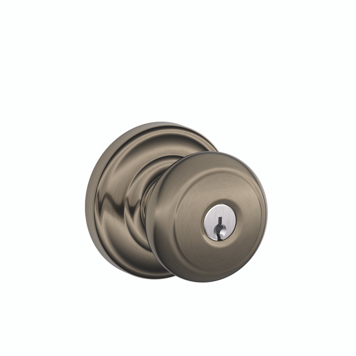 Schlage Residential F51A - Entry Lock - Andover Knob, C Keyway with 16211 Latch and 10063 Strike