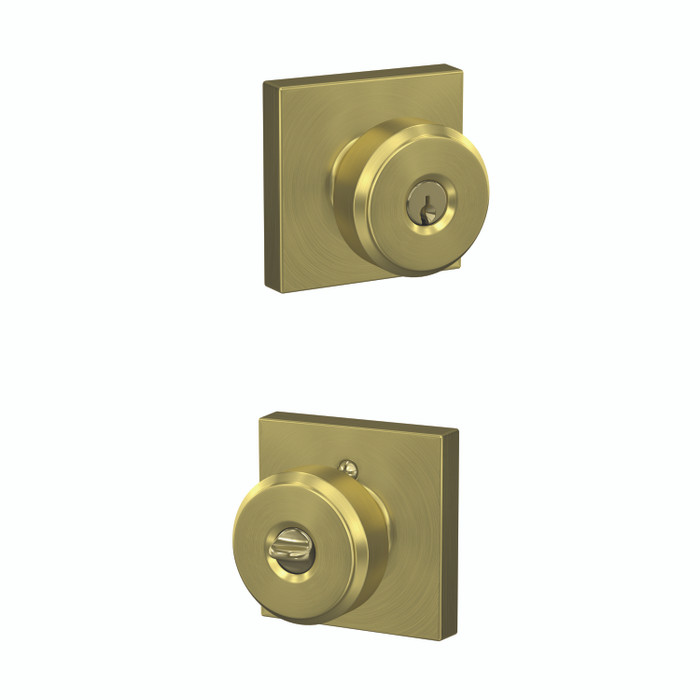 Schlage Residential F51A - Entry Lock - Bowery Knob, C Keyway with 16211 Latch and 10063 Strike