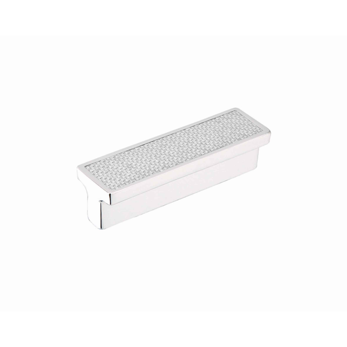Emtek Carbon Fiber Cabinet Bin Pull - Silver, Schaub Collection