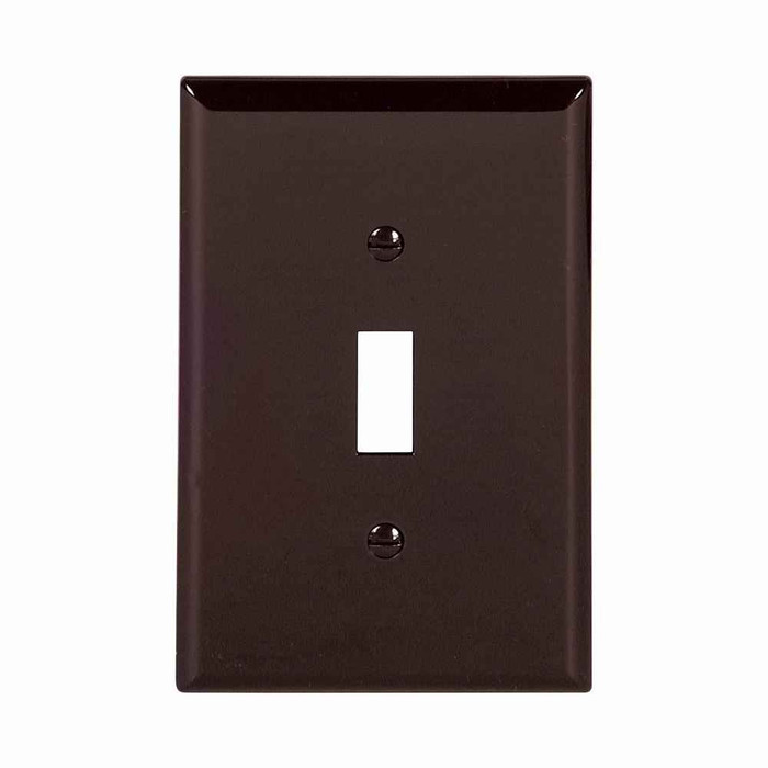 Eaton PJ1B Toggle wallplate, Brown, Toggle Cutout, Polycarbonate, Single- gang, Mid-size