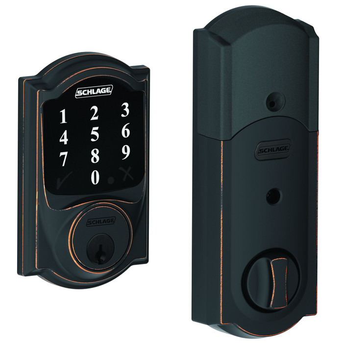 Schlage Residential BE468 - Connect Camelot Touchscreen Electronic Deadbolt with Built-in Alarm and Z-Wave Plus Technology
