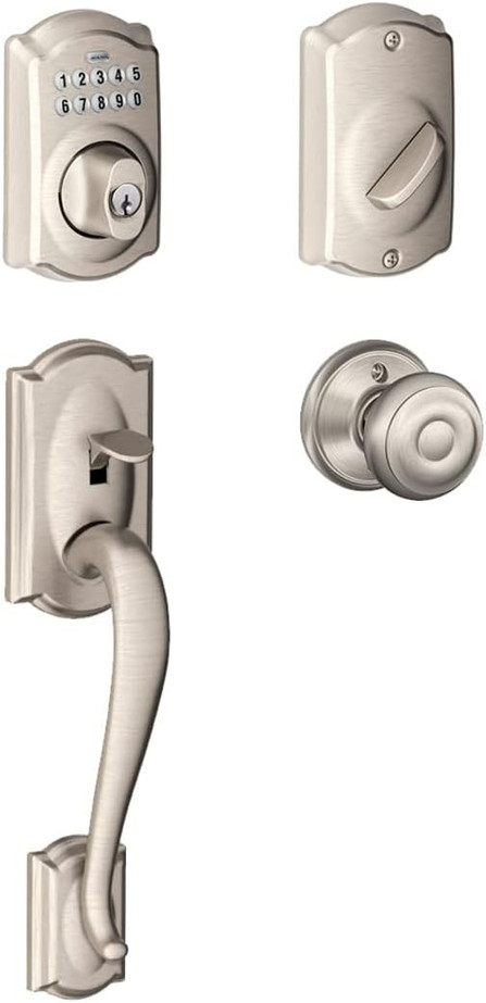 Schlage Residential FE365 - Camelot Electronic Handleset with Georgian Knob