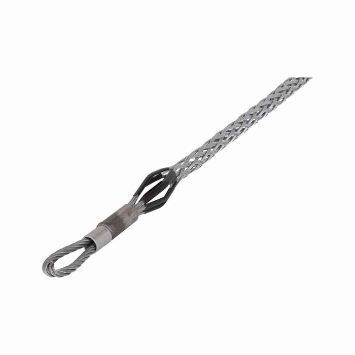 Eaton PMF12556 pulling grip, Flexible Eye, Multi-weave, 30600 lbs break, 1.25-1.49" cord diameter, 56" mesh length, Galvanized Steel, 1/2" eye diameter