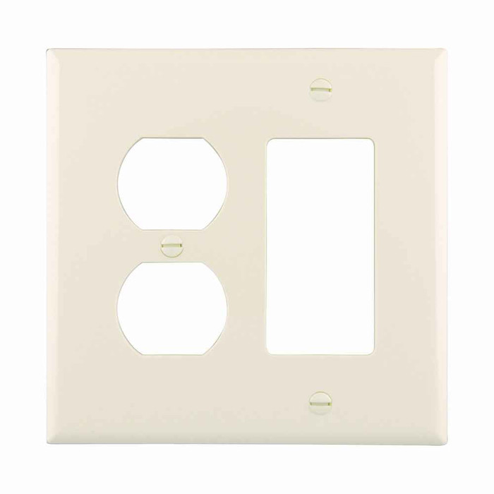 Eaton PJ826LA-SP-L combination wallplate, Wallplate 2G Dup/Deco Combo Poly Mid LA Eaton PJ826LA-SP-L combination wallplate, Wallplate 2G Dup/Deco Combo Poly Mid LA