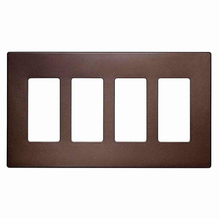 Eaton PJS264RB-SP-L Screwless wallplate, Screwless, Oil rubbed bronze, Decorator Cutout, Polycarbonate, Four- gang, Mid-size Eaton PJS264RB-SP-L Screwless wallplate, Screwless, Oil rubbed bronze, Decorator Cutout, Polycarbonate, Four- gang, Mid-size