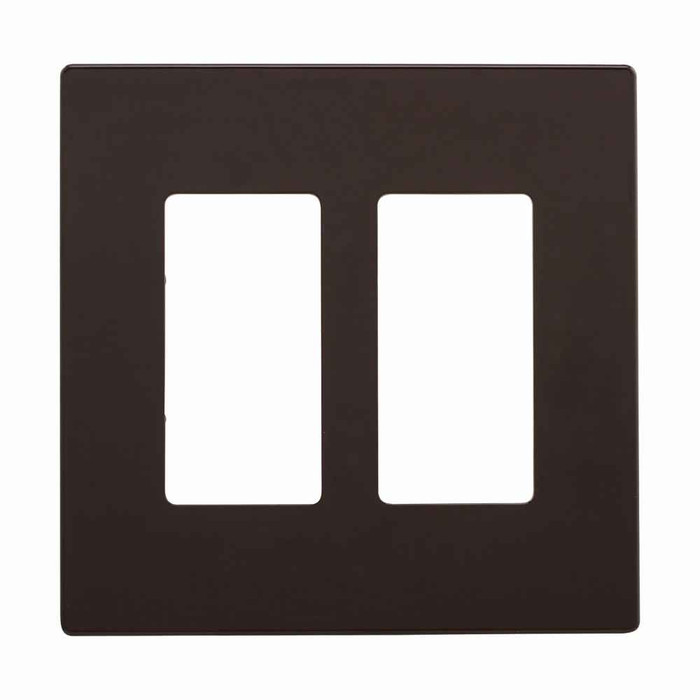 Eaton PJS262B Screwless wallplate, Screwless, Brown, Decorator Cutout, Polycarbonate, Two- gang, Mid-size