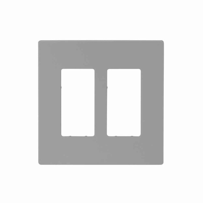 Eaton PJS262GY Screwless wallplate, Screwless, Gray, Decorator Cutout, Polycarbonate, Two- gang, Mid-size