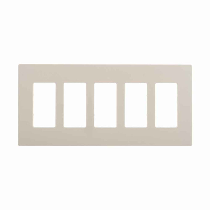 Eaton PJS265LA Screwless wallplate, Screwless, Lt. Almond, Decorator Cutout, Polycarbonate, Five- gang, Mid-size
