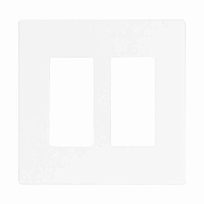 Eaton PJS262W Screwless wallplate, Screwless, White, Decorator Cutout, Polycarbonate, Two- gang, Mid-size