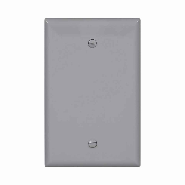 Eaton PJ13GY Blank wallplate, Box mount, Gray, Blank Cutout, Polycarbonate, Single- gang, Mid-size