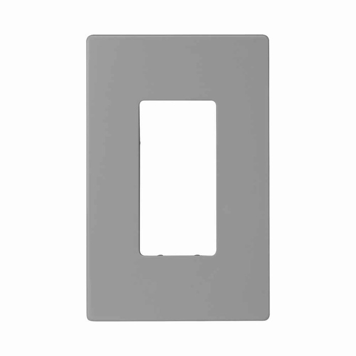Eaton PJS26GY Screwless wallplate, Screwless, Gray, Decorator Cutout, Polycarbonate, Single- gang, Mid-size