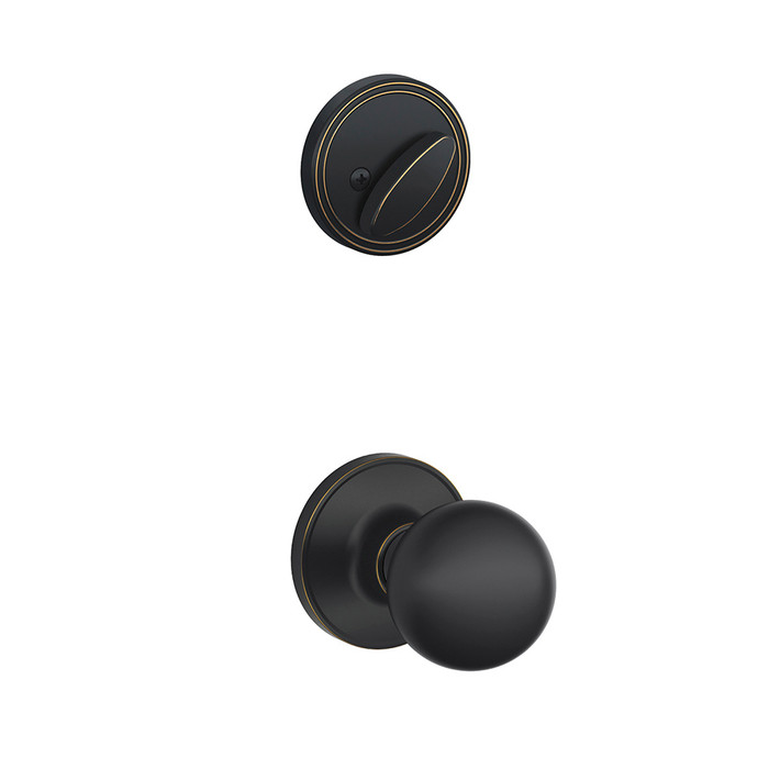 Schlage Residential JH59 Single Cylinder Keyed Entry with Lever/Knob Trim from the J Series (Interior Half Only)