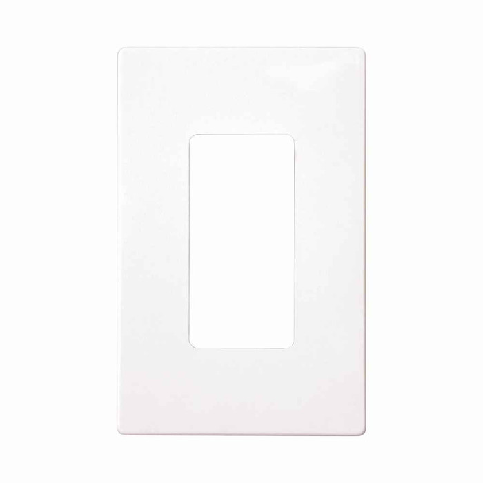 Eaton PJS26W Screwless wallplate, Screwless, White, Decorator Cutout, Polycarbonate, Single- gang, Mid-size