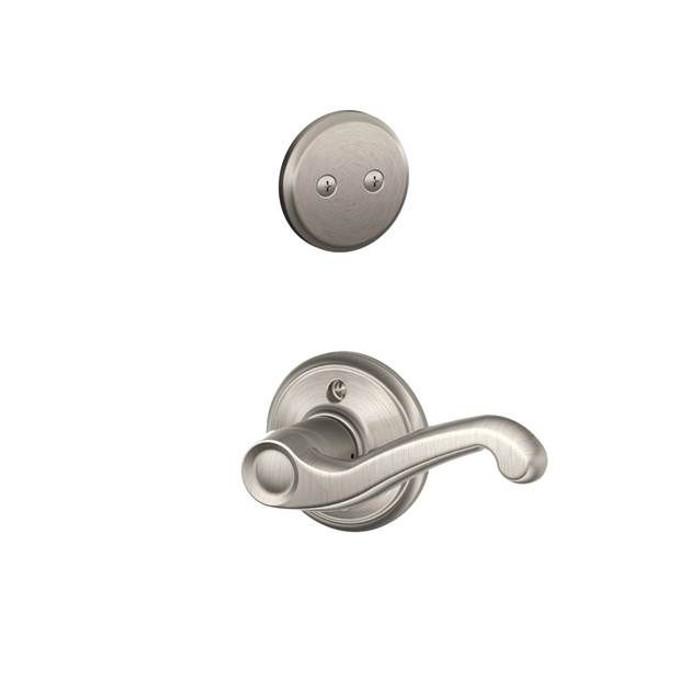 Schlage Residential Schlage Residential F94 - Flair Lever One-Sided Dummy Interior Pack - Exterior Handleset Sold Separately SCR-F94-NONKEYED-FLA Schlage Residential Schlage Residential F94 - Flair Lever One-Sided Dummy Interior Pack - Exterior Handleset Sold Separately SCR-F94-NONKEYED-FLA