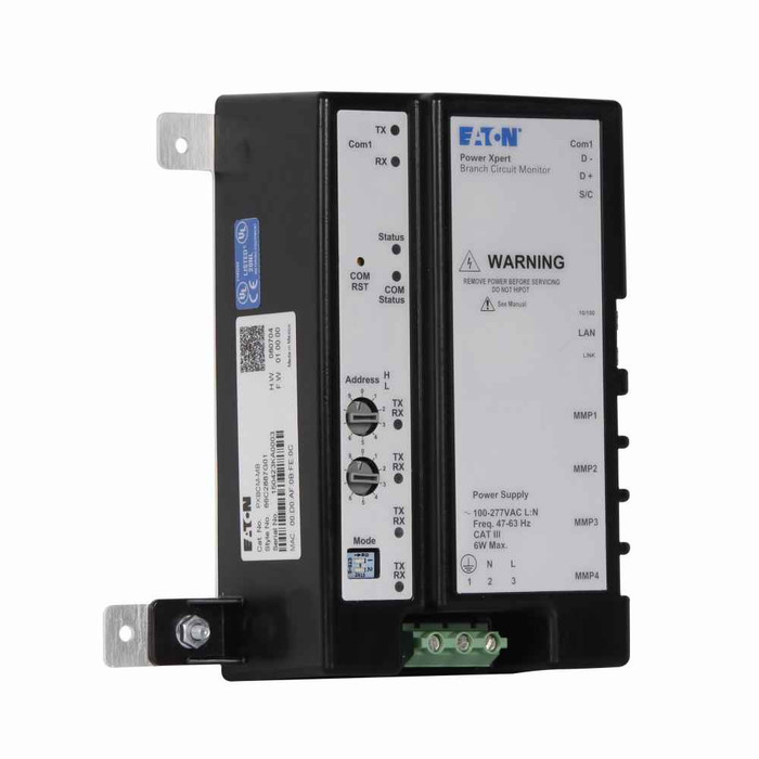 Eaton PXBCM-MB Power Xpert Branch Circuit Monitor Meter Base, External power source, 100-277 VAC, Single-phase, used with PXMBCM MMS or MME