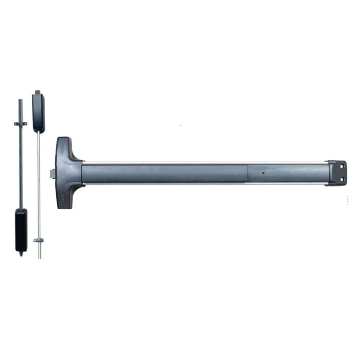 Detex V5009D2W/V5109D2W V50/V51 Value Series Surface Vertical Rod Exit Device with Lever Trim Active by Key