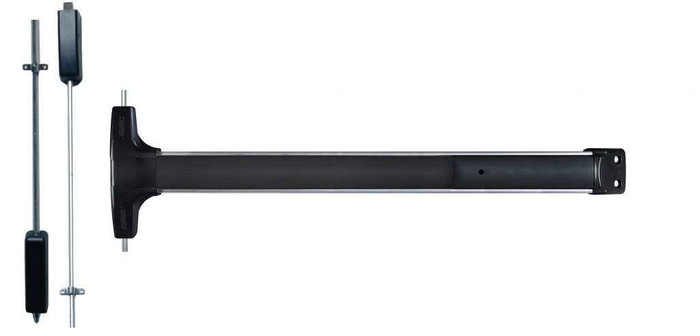 Detex Detex V5003PNxNS/V5103PNxNS Value Series Narrow Stile Surface Vertical Rod Device, Key Retracts Latch Pull Trim DTX-V5003PNxNS/V5103PNxNS