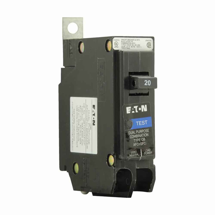Eaton QB1020AFGF Bolt-on dual function AF/GF 1P 20A circuit breaker