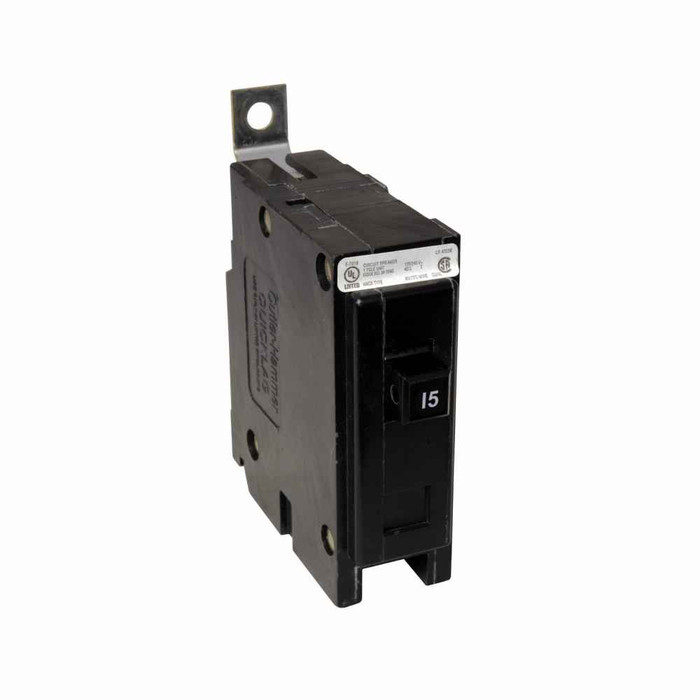 Eaton QBHW1015V Quicklag Industrial Thermal-Magnetic Circuit Breaker, 15A, QBHW type, 22 kAIC, Single-pole, Non-Interchangeable, 120/240V, 50° C Calibration