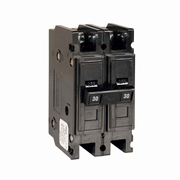 Eaton QC2030B Quicklag Type QC Industrial Thermal-Magnetic Miniature Circuit Breaker,Industrial miniature circuit breaker,30 A,10 kAIC,Single-pole,120/240 V,Thermal-magnetic,Cable-in,QC