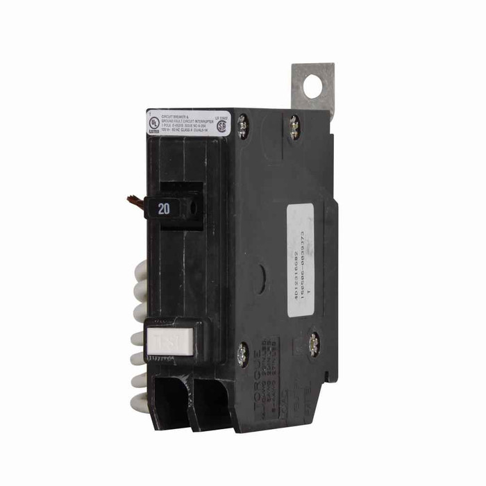 Eaton QBGFT1015W1 QB GFCI circuit breaker,Ground fault circuit breaker,Bell alarm,15A,10 kAIC,Single-pole,120/240V,Non-Interchangeable,5 mA Trip sensitivity,#14–10 Cu, #12–10 Al,QBGF
