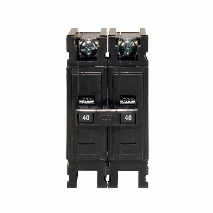 Eaton QC2040HT Quicklag Type QC Industrial Thermal-Magnetic Circuit Breaker,Industrial circuit breaker,40 A,10 kAIC,Two-pole,240 V,Thermal-magnetic,Cable-in/cable-out,QC,Ring or spade lug terminals,Non-interchangeable