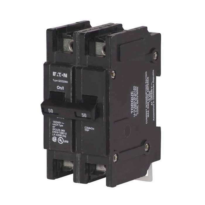 Eaton QCD2050H Quicklag Type QCD Industrial Thermal-Magnetic Circuit Breaker,Industrial circuit breaker,50 A,10 kAIC,Two-pole,240 V,Thermal-magnetic,Cable-in/cable-out,QCD,Fixed Eaton QCD2050H Quicklag Type QCD Industrial Thermal-Magnetic Circuit Breaker,Industrial circuit breaker,50 A,10 kAIC,Two-pole,240 V,Thermal-magnetic,Cable-in/cable-out,QCD,Fixed