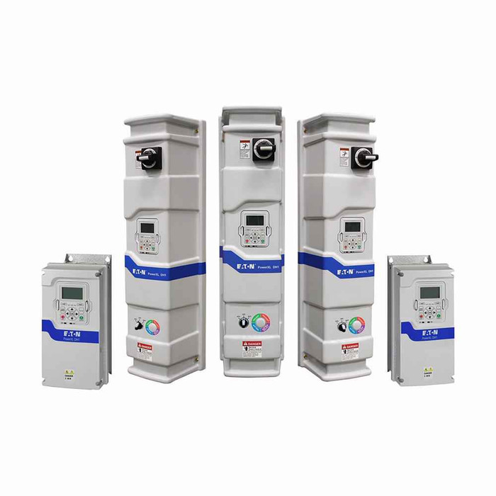 Eaton DH1-35208FN-C21C PowerXL DH1 VFD, 575V, 208A, keypad, DC choke, EMC filter, NO brake, Modbus RTU/TCP, BACnet MSTP/IP, 200HP, 150KW