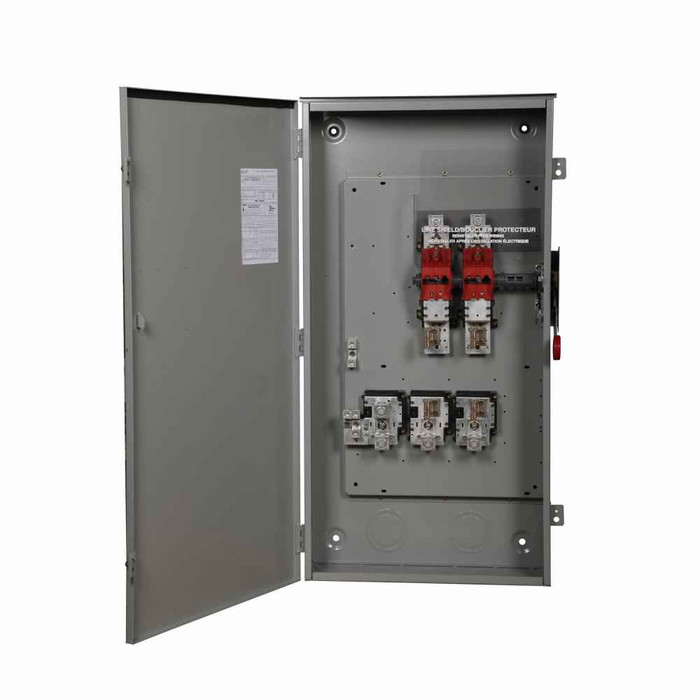 Eaton DH165NRK DC disconnect, 400 A, NEMA 4X, 304 stainless steel, Class R, Fusible with neutral, Single-pole, Two-wire, Solar disconnect switch, 600 V, (2)#1/0-(2)300 kcmil or (1)#1/0-(1)750 kcmil Cu/Al
