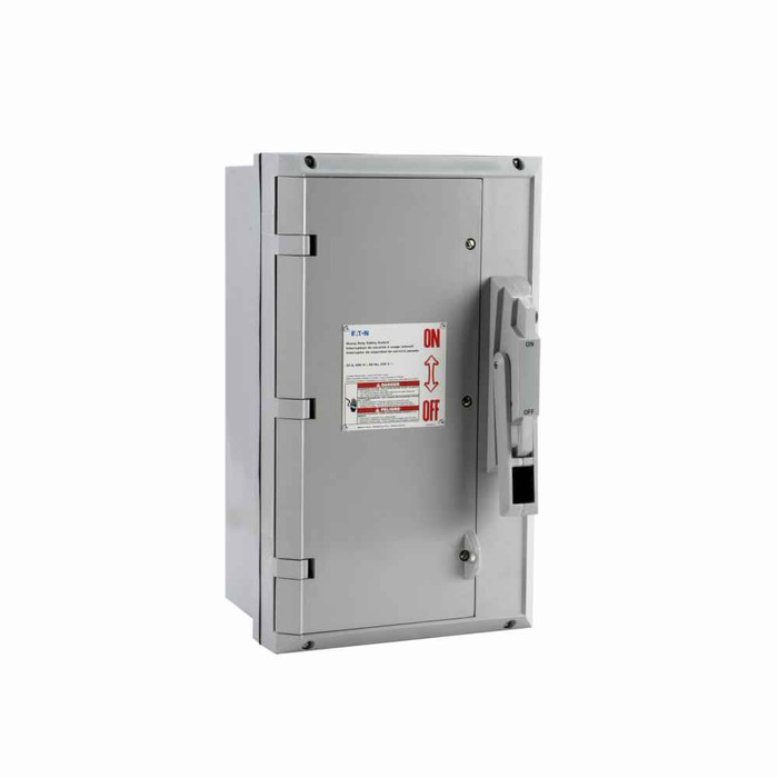 Eaton DH221FCK Harsh Environment, Heavy Duty Safety Switch, Single-Throw, 30A, 240V, Two-pole, Two-wire, Fusible without neutral, NEMA 4X, Non-metallic, Class H fuses, 1.5 hp at 240 Vac Std. 1 Ph, 5 hp at 250 Vdc