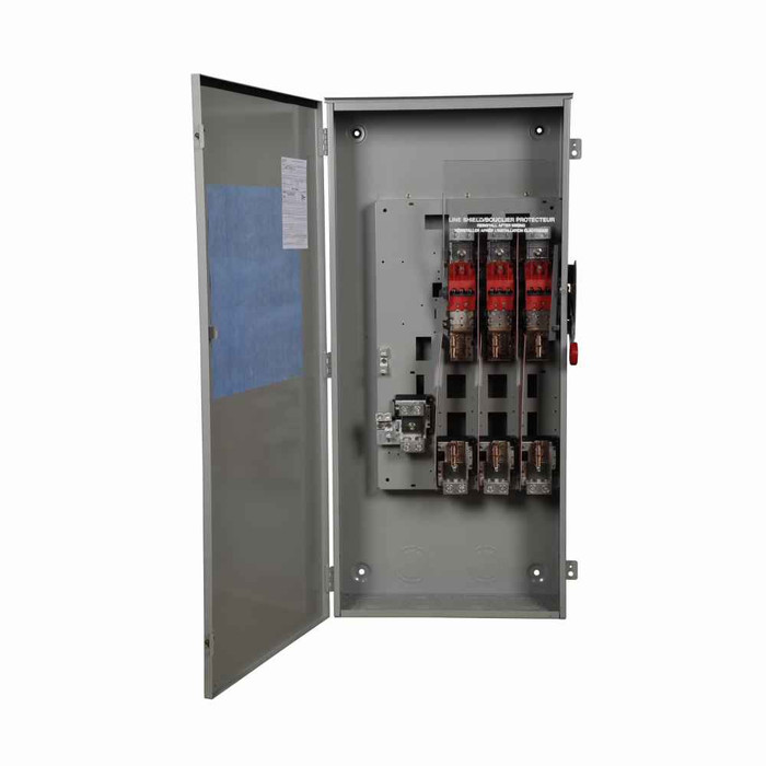 Eaton DH166NRK DC disconnect, 600 A, NEMA 4X, 304 stainless steel, Class R, Fusible with neutral, Single-pole, Two-wire, Solar disconnect switch, 600 V, (1)#2-(1)600 kcmil and (1)#1/0-(1)750 kcmil Cu/Al