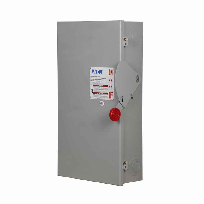 Eaton DH264NCK Heavy duty single-throw fused safety switch, 200 A, NEMA 4X, Non-metallic, KRYDON, Class H, Fusible with neutral, Two-pole, Three-wire, 600 V, Max Hp: 50, 50 hp/50 hp (1PH @480,600 V TD/600 Vdc), #6-300 kcmil Cu/Al