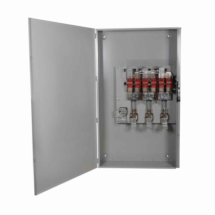 Eaton DH228NGK Heavy duty single-throw fused safety switch, 1200 A, NEMA 3R, Painted galvanized steel, Class L, Fusible with neutral, Two-pole, Three-wire, 240 V, (4)#1/0-(4)750 kcmil Al