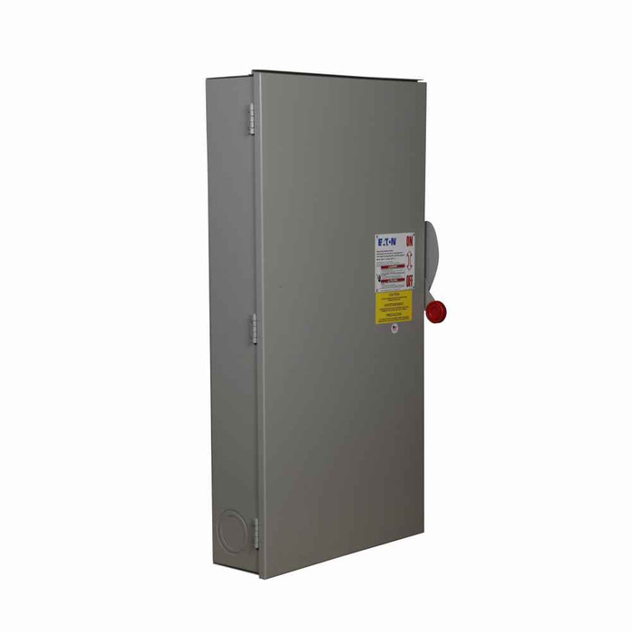 Eaton DH265FWKV Heavy duty single-throw fused safety switch, Corrosion resistant, enhanced visible blade, 400 A, NEMA 4X, 304 stainless steel, Two-pole, Two-wire, 600 V, Max Hp: 50 at 250 Vdc, (2)#1/0-(2)300 kcmil or (1)#1/0-(1)750 kcmil Cu/Al