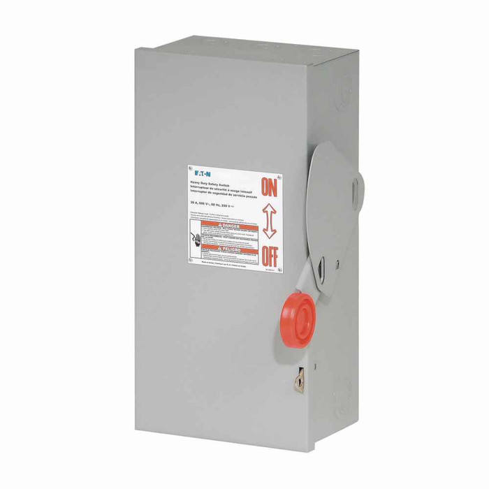 Eaton DH321FGK Enhanced visible blade single-throw safety switch, 30 A, NEMA 1, Painted steel, Class H, Fusible without neutral, Three-pole, Three-wire, 240 V, Max Hp: 1.5, 3/ 3, 7.5/ 5 hp (1,3PH @Std/TD, 250 Vdc), #14-#2 Cu/Al