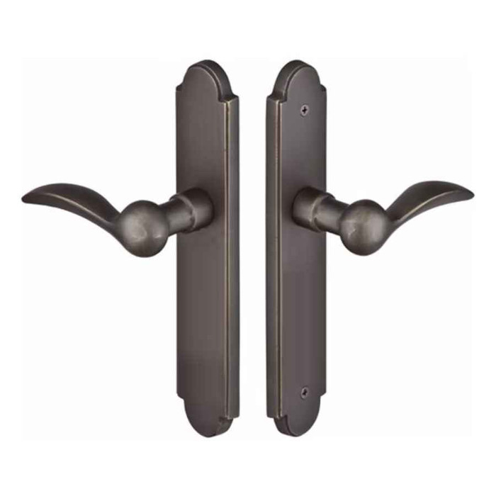 Emtek Emtek 1122 Multi Point Lock Trim (Door Config #1) - Sandcast Bronze Plates, Arched Style (2" x 10"), Non-Keyed Passage EMTEK-1122