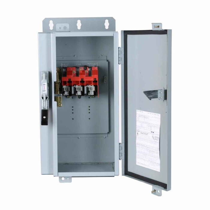 Eaton DH361UDK Heavy duty single-throw non-fused safety switch, Single-throw, 30A, NEMA 12, Painted galvanized steel, Non-fusible, Three-pole, Three-wire, 3 at 240 Vac TD 1 Ph, 7.5 at 480 Vac TD 1 Ph, 10 at 600 Vac TD 1 Ph, 10 at 240 Vac TD 3 Ph